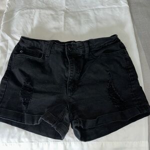 Women's Black Denim Shorts